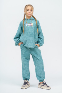 Костюм двойка детский 966Д футер 2-х нитка пенье винтаж (р-ры: 28-44) полынь винтаж