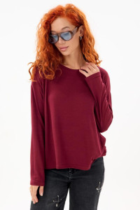 Лонгслив женский Б 10637 трикотажное полотно (р-ры: 42-64) бордовый
