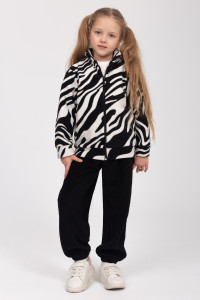 Костюм двойка детский "Мия" КД-12 флис (р-ры: 122-146) зебра