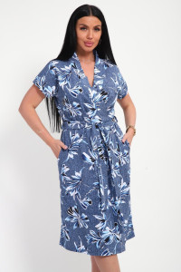 Халат женский 01069 кулирка (р-ры: 44-62) синий