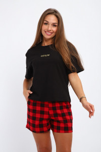 Костюм двойка женский №238.1 кулирка (р-ры: 44-54) красный