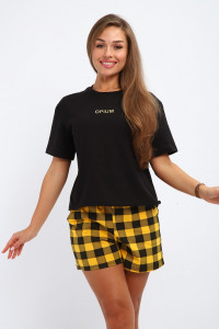 Костюм двойка женский №238 кулирка (р-ры: 44-54) желтый