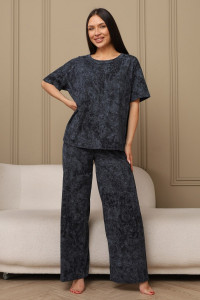 Костюм двойка женский 724 кулирка (р-ры: 44-54) синий-варенка