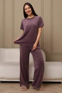 Костюм двойка женский 729 велюр (р-ры: 44-54) фиолетовый