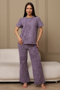 Костюм двойка женский 729 футер 2-х нитка пенье (р-ры: 44-54) сиреневый-варенка