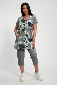 Костюм двойка женский 01072 кулирка (р-ры: 50-62) зеленый