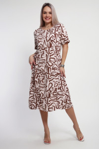 Платье женское №066 кулирка (р-ры: 48-66) капучино