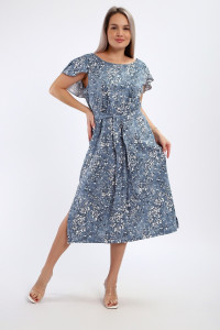 Платье женское №065 кулирка (р-ры: 48-62) серо-голубой