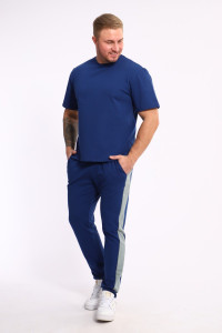 Костюм двойка мужской №35282 интерлок-футер (р-ры: 48-54) индиго