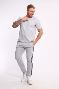 Костюм двойка мужской №35282 интерлок-футер (р-ры: 48-54) серый