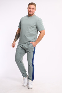 Костюм двойка мужской №35282 интерлок-футер (р-ры: 48-54) полынь