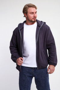 Худи мужское №36992 флис (р-ры: 46-52) серый