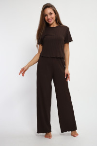 Костюм двойка женский №85557 лапша (р-ры: 42-56) шоколадный