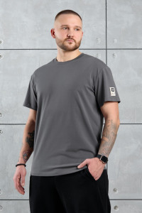 Футболка мужская "Арчи-1" кулирка с лайкрой (р-ры: 48-58) серый
