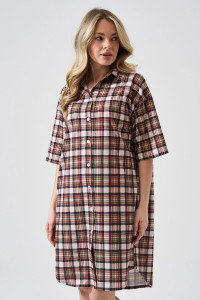 Халат женский 2373-К "Комфорт" хлопок (р-ры: 48-62) коричневый