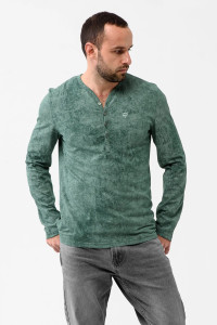 Лонгслив мужской 2284-К "Путешествие" кулирка (последний размер) зеленый 48