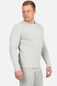 Лонгслив мужской 1320-08 (термобелье) рибана с начесом (последний размер) серый меланж 50