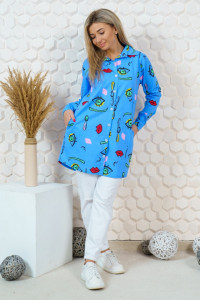 Туника-халат женская 0044 кулирка (последний размер) голубой 52