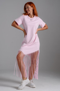 Платье женское №7477 кулирка с лайкрой (р-ры: 42-56) розовый