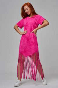 Платье женское №7477 кулирка с лайкрой (р-ры: 42-56) розовый винтаж