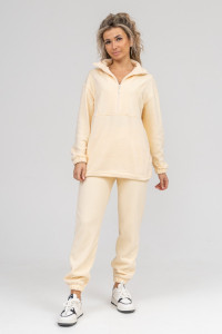 Костюм двойка женский 962 флис пенье антипилинг (последний размер) молочный 50