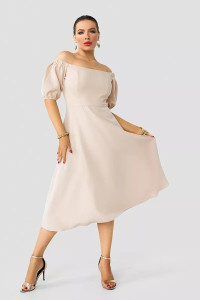 Платье женское ПЛ-163БР/КОФ барби (последний размер) кофе 46