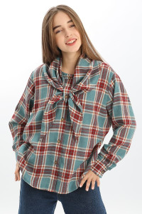 Рубашка детская SP2526 фланель (р-ры: 140-164) голубой