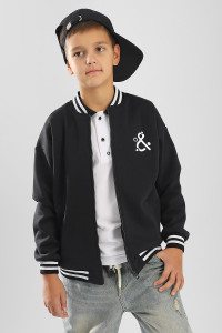 Бомбер детский SP2214 трикотаж стрейч (р-ры: 140-164) черный