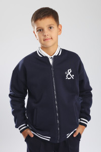 Бомбер детский SP2214 трикотаж стрейч (р-ры: 140-164) синий
