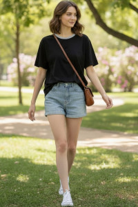 Футболка женская №794 кулирка (р-ры: 48-58) серый ворот