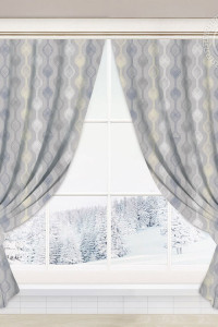 Шторы для кухни с подхватом рогожка "Эстетик"