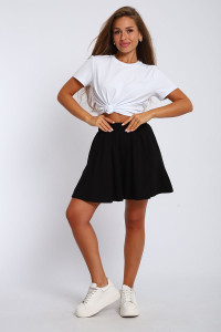 Юбка-шорты женская "Леди" хлопок с лайкрой (р-ры: 40-54) черный