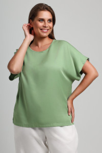 Блузка женская "Летний драйв-4" плательная ткань (последний размер) зеленый 58
