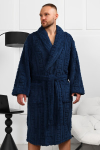 Халат мужской "Идеал-3" велсофт (последний размер) синий 56