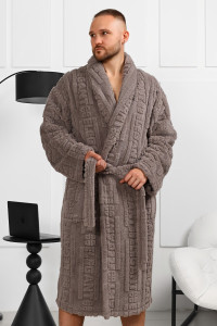 Халат мужской "Идеал-3" велсофт (последний размер) серый 48