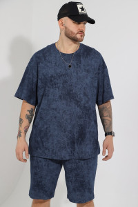 Костюм двойка мужской "Дым-2" кулирка (последний размер) темно-синий 58