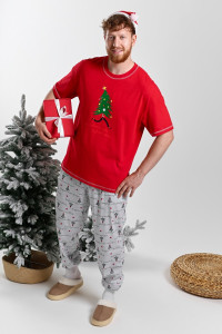 Костюм двойка мужской "Праздник-5.1" кулирка (последний размер) красный 54