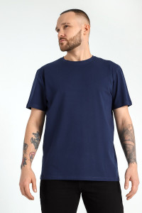 Футболка мужская "Клаб-1У" кулирка с лайкрой (последний размер) темно-синий 50