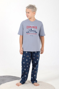 Костюм двойка детский "Тревел-1" кулирка (последний размер) серый 164