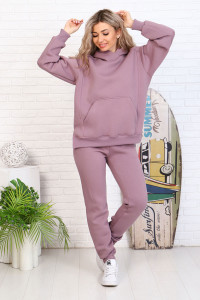 Костюм двойка женский 5321е футер 3-х нитка с начесом пенье (последний размер) сухая роза 54