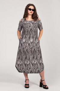 Платье женское К-381 "Влада" кулирка (р-ры: 48-58) зебра