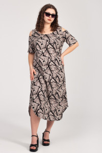 Платье женское К-381 "Влада" кулирка (р-ры: 48-58) какао