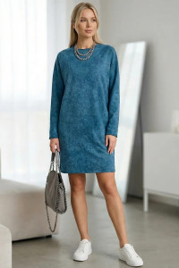 Платье женское "Кэт" футер 2-х нитка (р-ры: 44-54) петроль