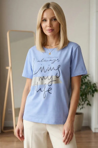 Футболка женская "Элиза" кулирка с лайкрой (р-ры: 44-70) фиалковый