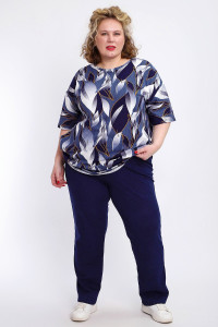 Костюм двойка женский КЖ-007 кулирка (р-ры: 56-74) джинс