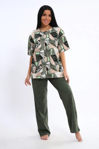Костюм двойка женский КЖ-007 кулирка (р-ры: 56-74) хаки