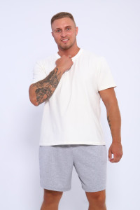 Шорты мужские №35336 футер 2-х нитка (р-ры: 46-56) серый