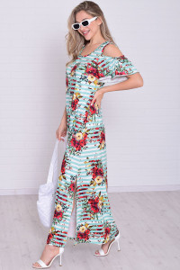 Платье женское 4114 масло (р-ры: 46-56) мята+красный