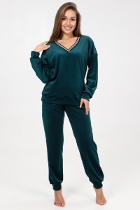 Костюм двойка женский М-970 велюр (р-ры: 44-58) петроль