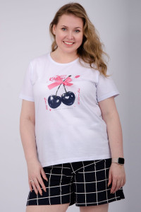 Пижама женская "Черрити" кулирка (р-ры: 50-60)
